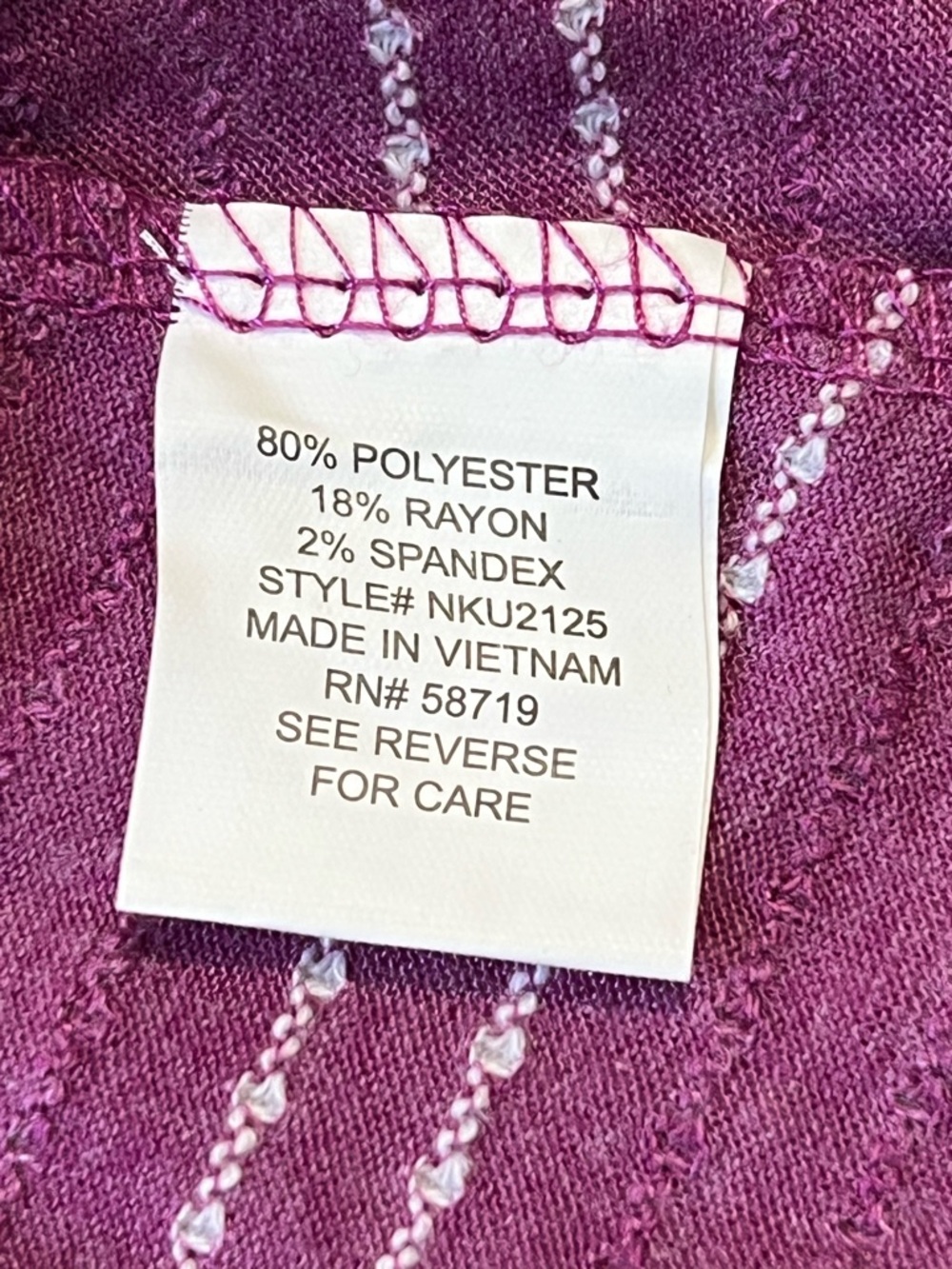 NY Collections Button Down Top Short Sleeve Tie Front, Purple & White, Size 2X - Picture 8 of 8